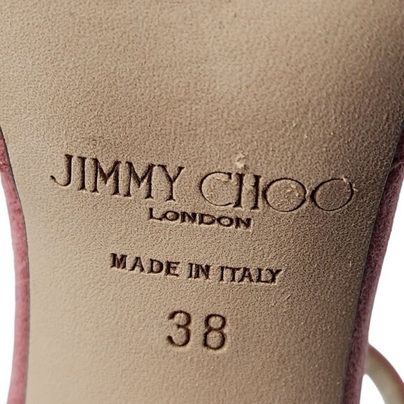 Jimmy Choo Peachy Platform Sandals 125mm - Suede - Pink 38 7.5 US $850 - Picture 7 of 9